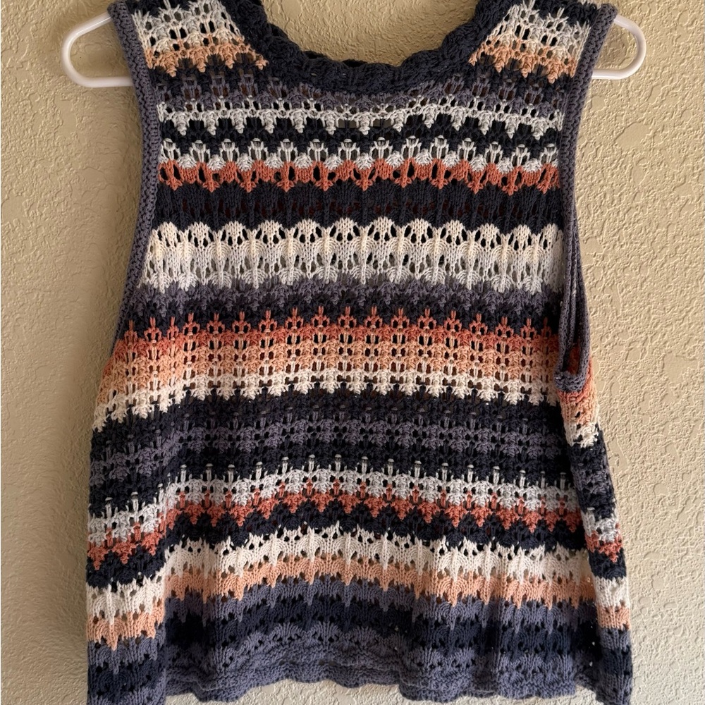 Multicolor Knit Sleeveless Top